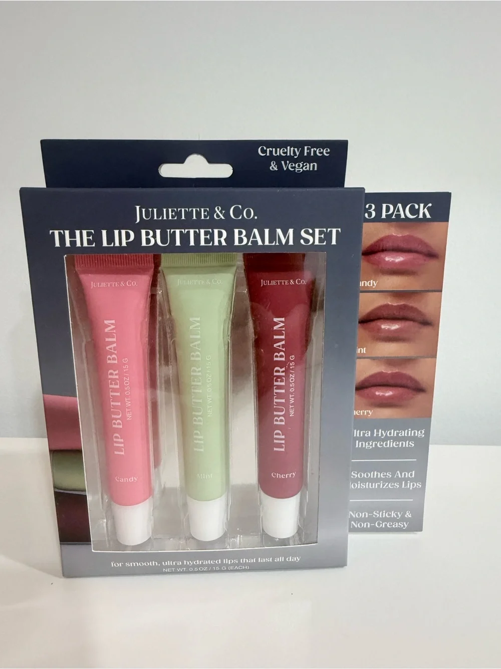 The Lip Butter‎ Balm Set — Pink, Green, Red (3-Pack)